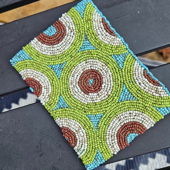 Hand Beaded Mini Coin Purse - Wallet - Picture 2 of 5